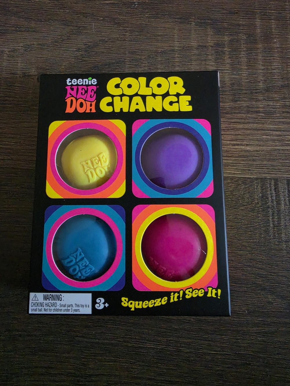 Teenie NeeDoh Color Change Sensory Set — Yellow, Purple, Blue & Pink ( 1 Box)